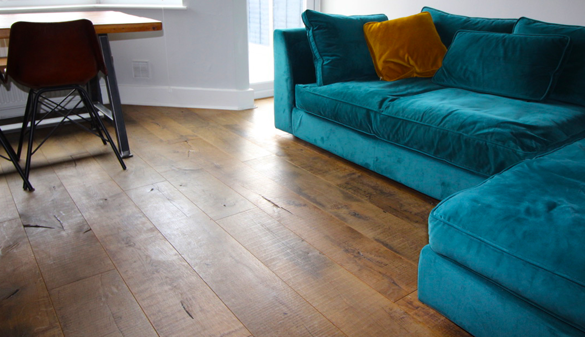 Engineered Oak 18/6x220x2200mm, Dark Brown, Antique, Oiled, Heavy