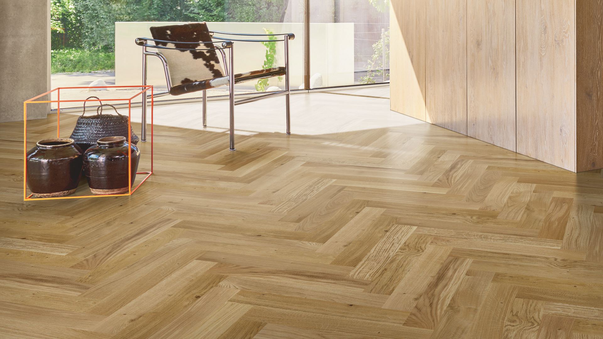 Engineered Oak Herringbone 10.5/2.5x95x570mm, Matt Lacquered, Living