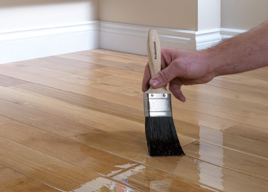 Oil or lacquer wood floor
