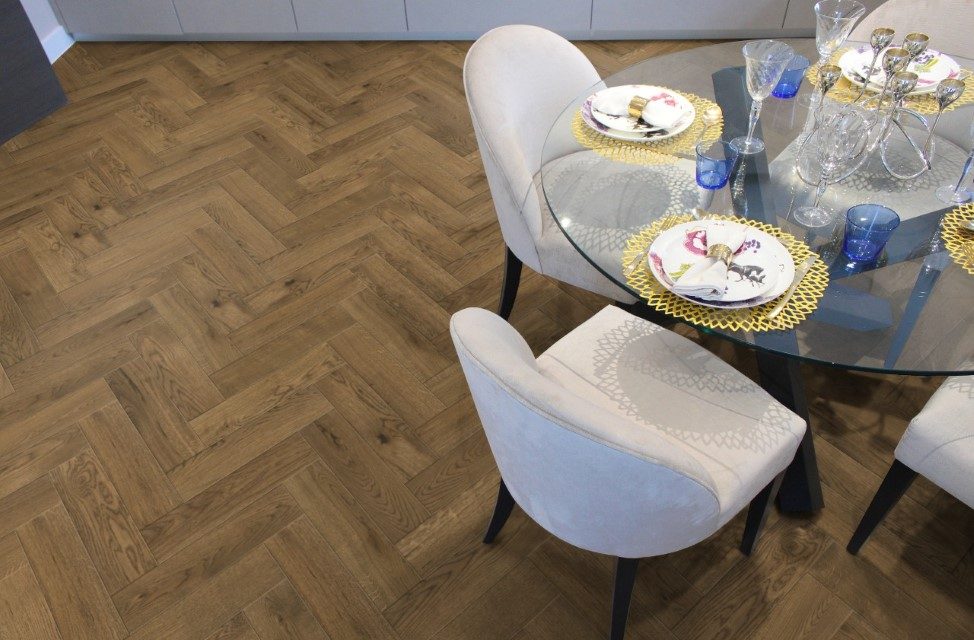 Smoked Herringbone Flooring