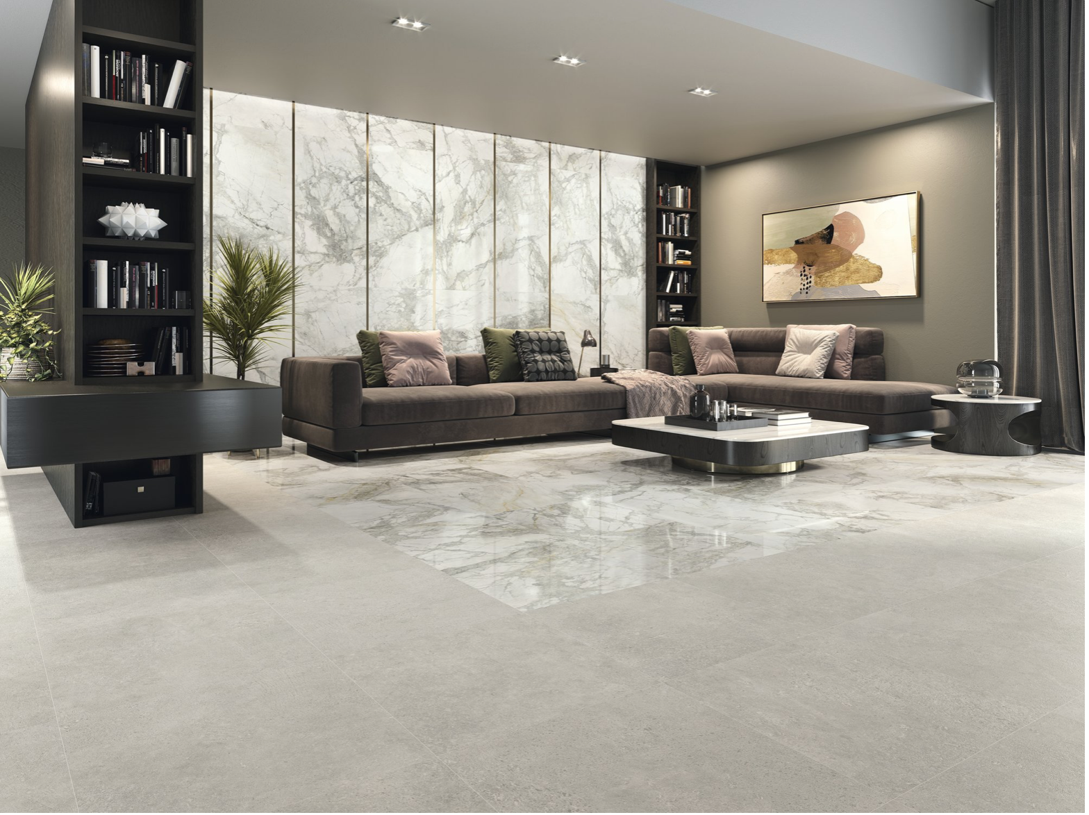 Porcelain Tile 600x600mm, Invisible Gold Matt Rect. - Esb Flooring