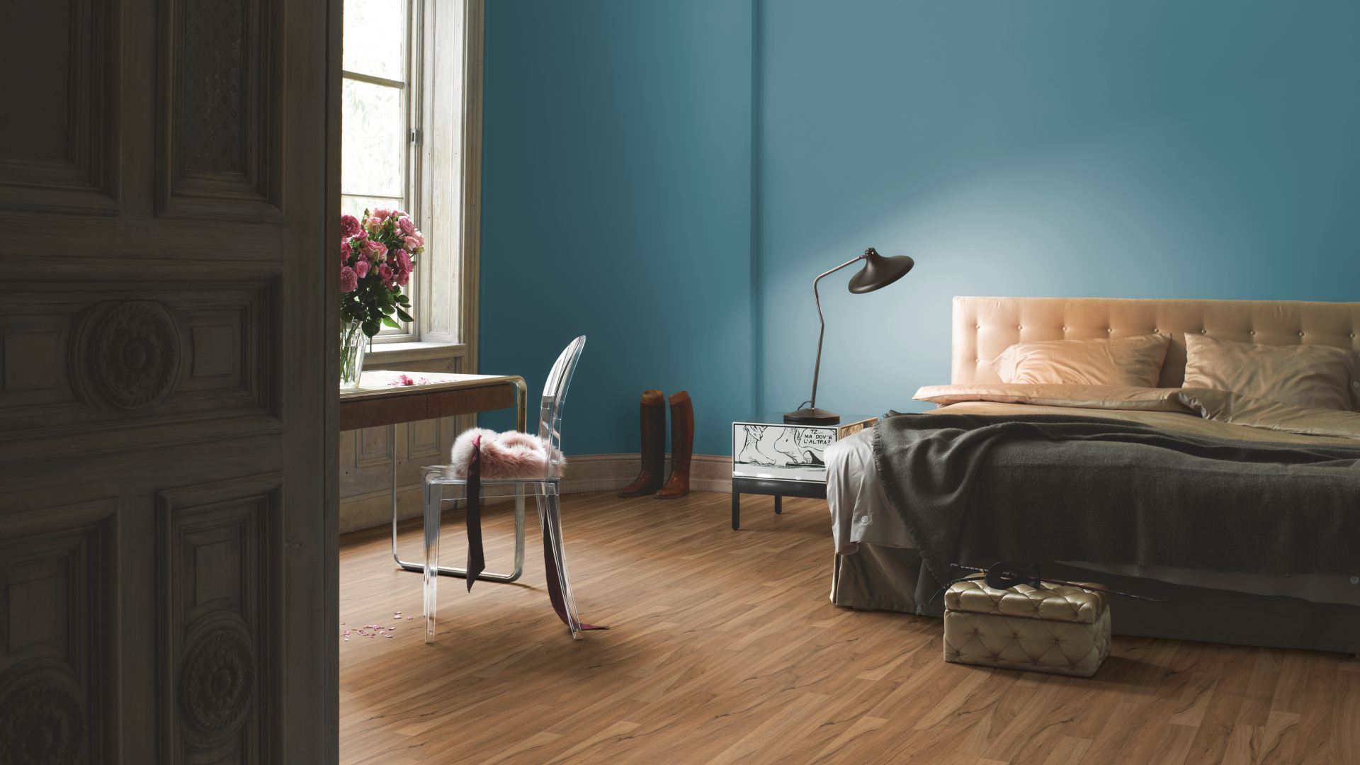 Laminate Oak, Wide Plank, 194x1285mm, Walnut 2 Strip - ESB Flooring